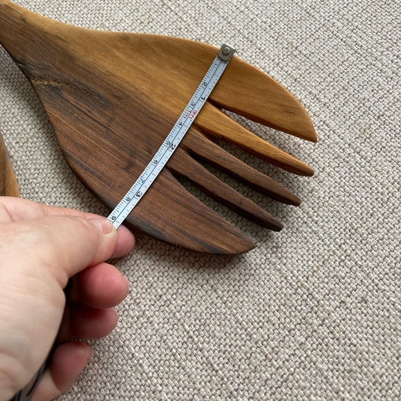 Salad servers, wooden, elephant and giraffe, hand carved, handmade, African - Picture 7 of 7